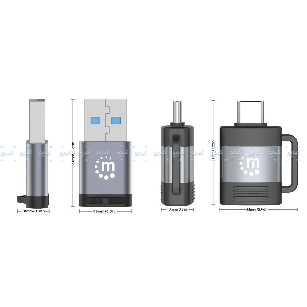 Manhattan CV-14-0 Type-C to USB & USB to Type-C OTG Adapter Converter - Image 6