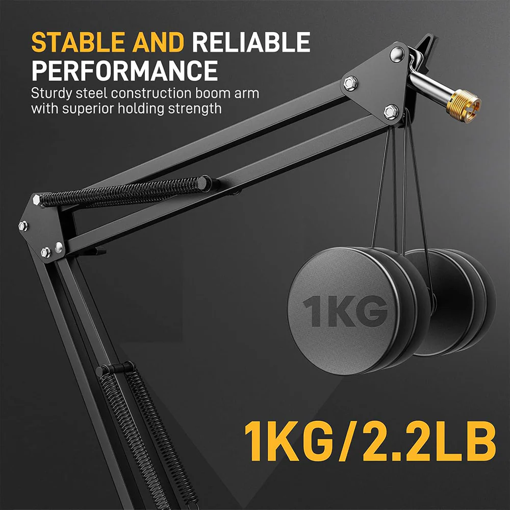 Maono BA20 Microphone Boom Arm Stand - Black - Image 10
