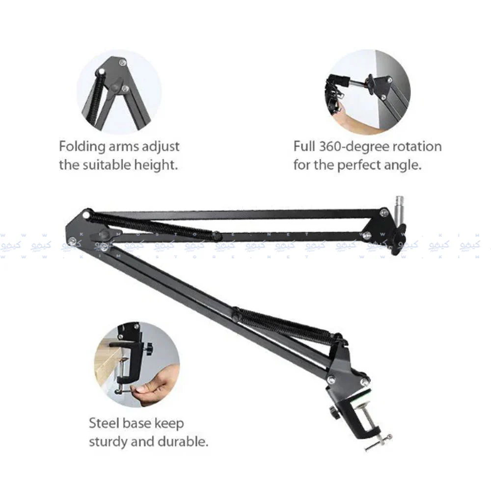 Maono BA20 Microphone Boom Arm Stand - Black - Image 4