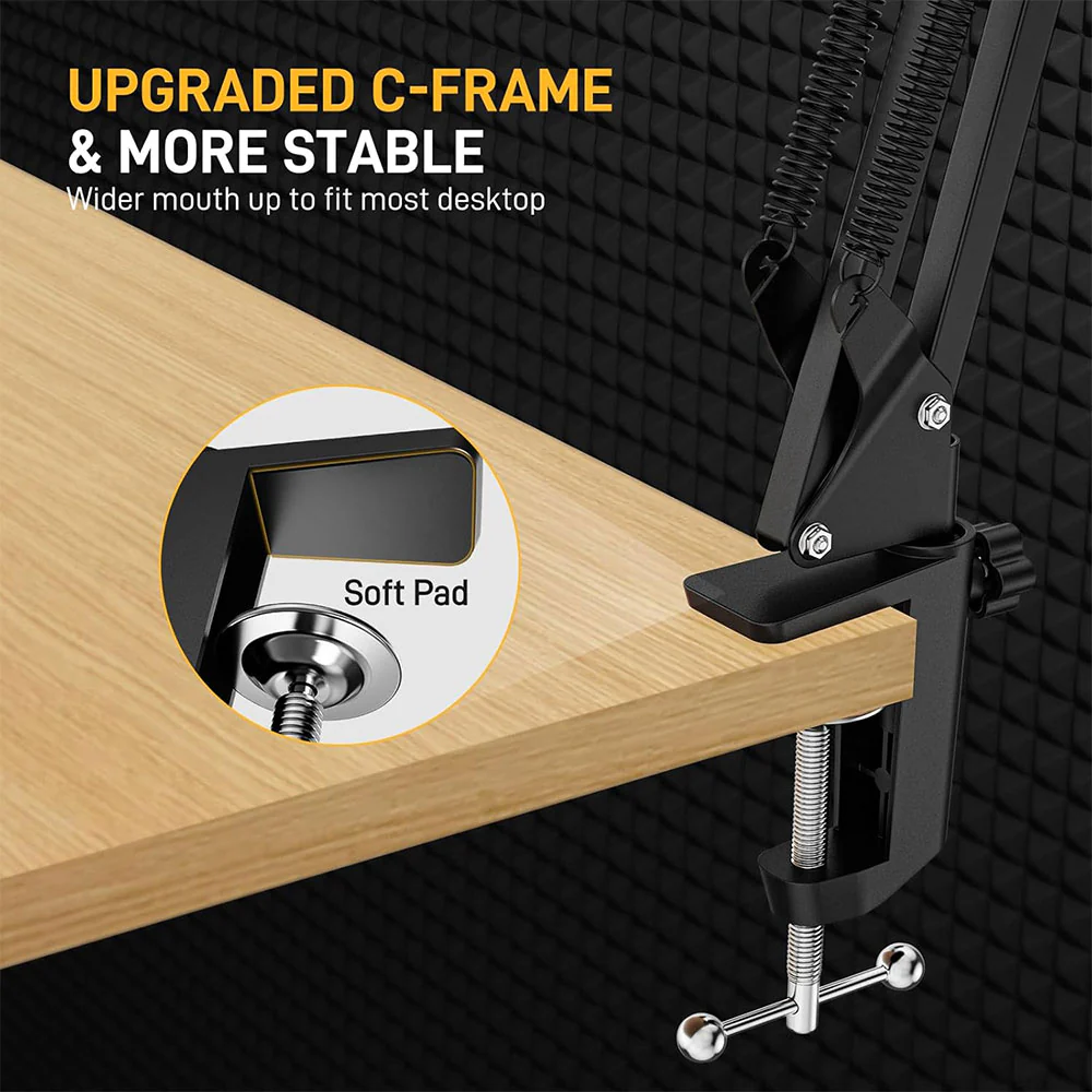 Maono BA20 Microphone Boom Arm Stand - Black - Image 7