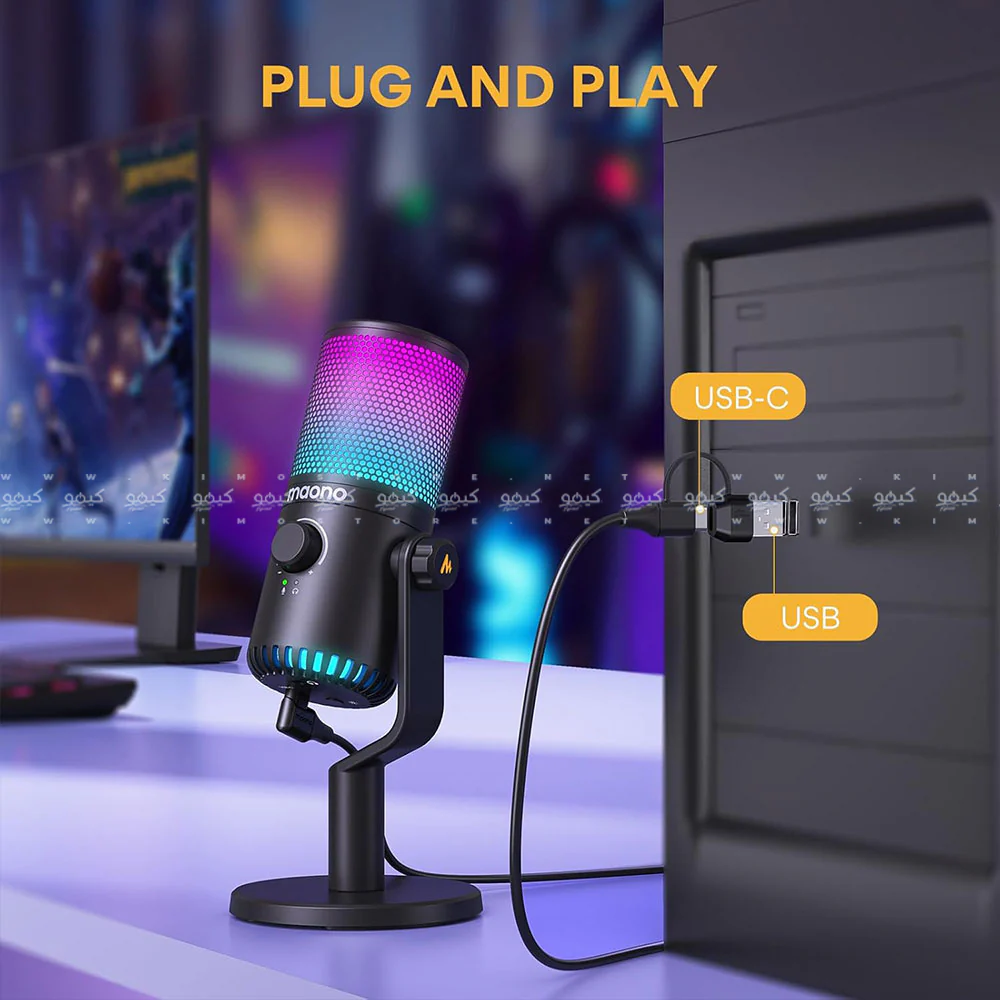 Maono DM30RGB USB Condenser RGB Gaming Wired Microphone Kit - Black - Image 7