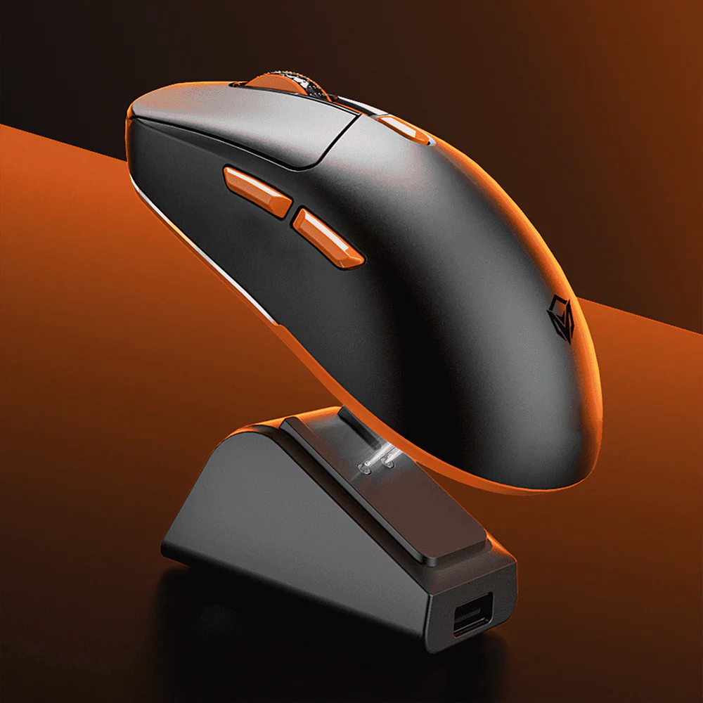 Meetion Air GW38 Triple-Mode Rechargeable Bluetooth Wireless & Wired RGB Gaming Mouse 8000Dpi with Magnetic Charging Dock - Black - Image 10