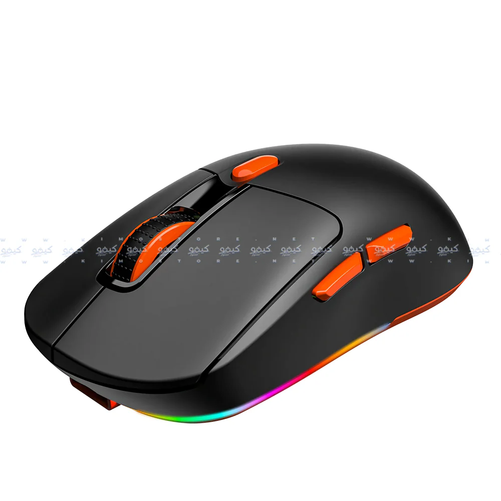 Meetion Air GW38 Triple-Mode Rechargeable Bluetooth Wireless & Wired RGB Gaming Mouse 8000Dpi with Magnetic Charging Dock - Black - Image 2