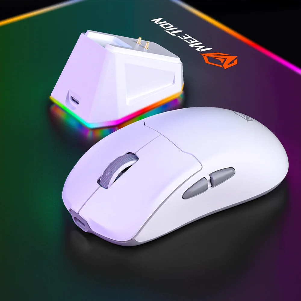 Meetion Air GW39 Triple-Mode Rechargeable Bluetooth Wireless & Wired Mouse 2600DPI With RGB Magnetic Charging Dock - Image 17