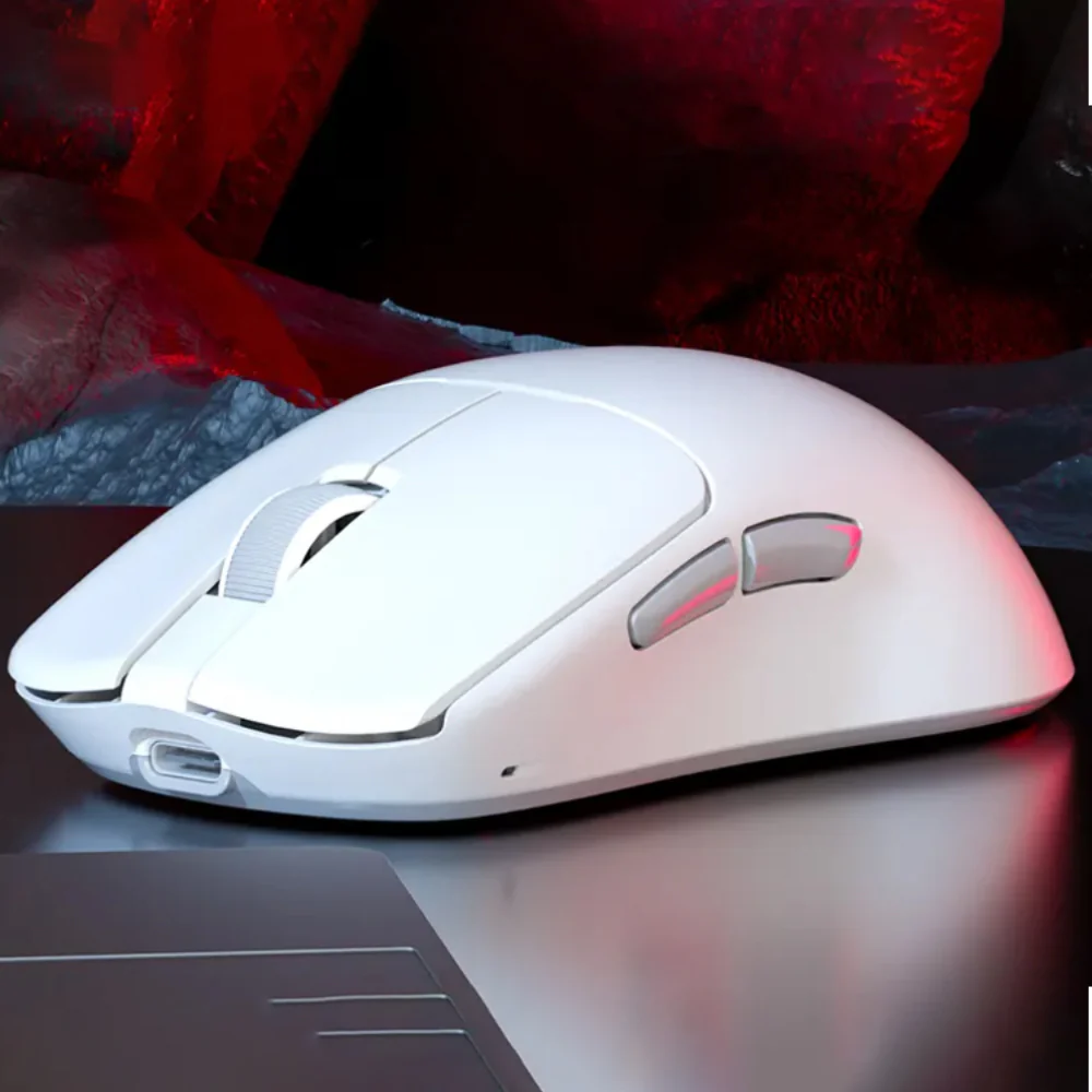 Meetion Air GW40 Pro Triple Mode Rechargeable Bluetooth Wireless & Wired Mouse 2600DPI - White - Image 11