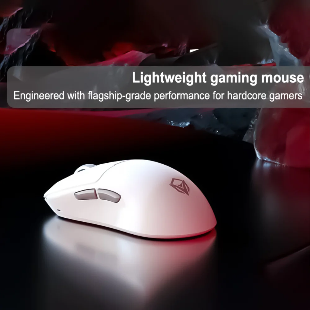 Meetion Air GW40 Pro Triple Mode Rechargeable Bluetooth Wireless & Wired Mouse 2600DPI - White - Image 9
