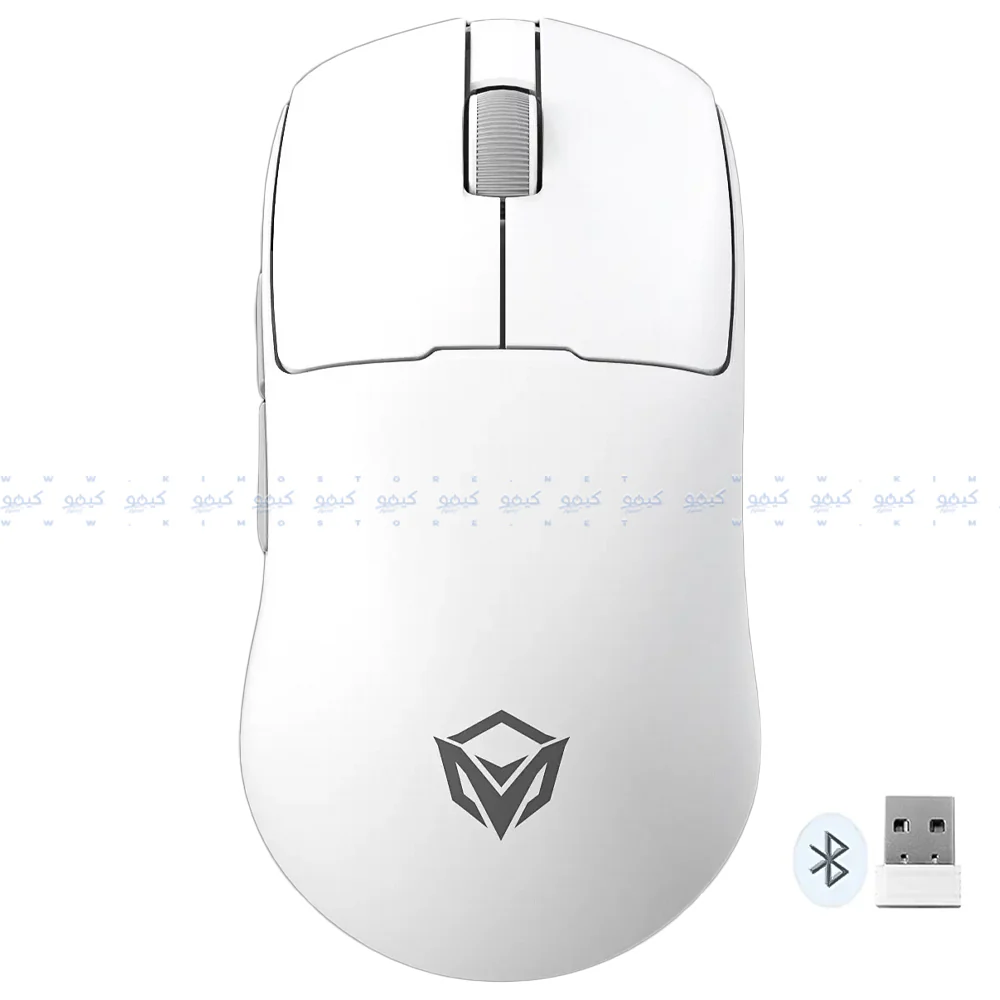 Meetion Air GW40 Triple Mode Rechargeable Bluetooth Wireless & Wired Mouse 12000Dpi - White