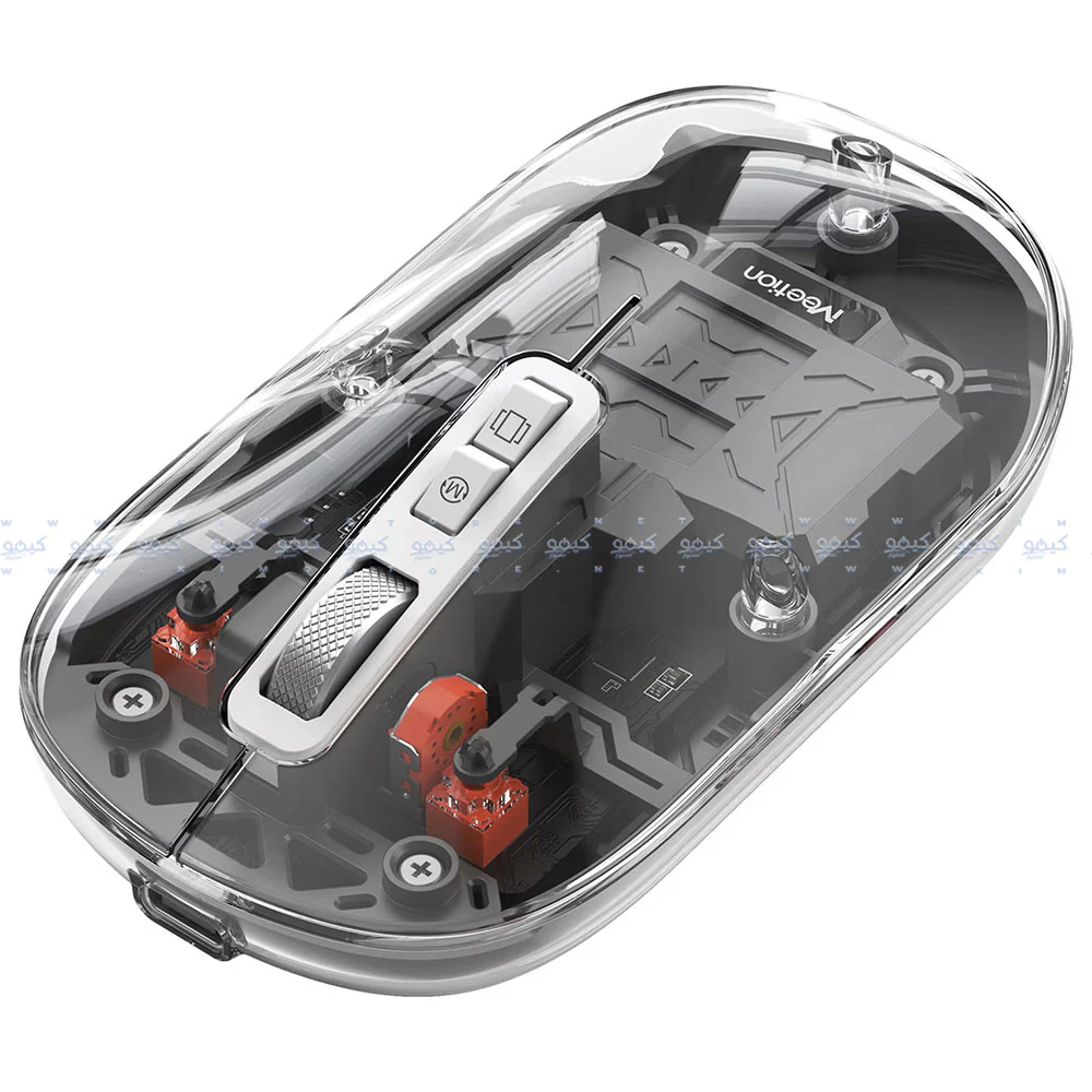 Meetion BTM005 Dual Mode Rechargeable Bluetooth Wireless Mouse 2400Dpi - Transparent Black - Image 2