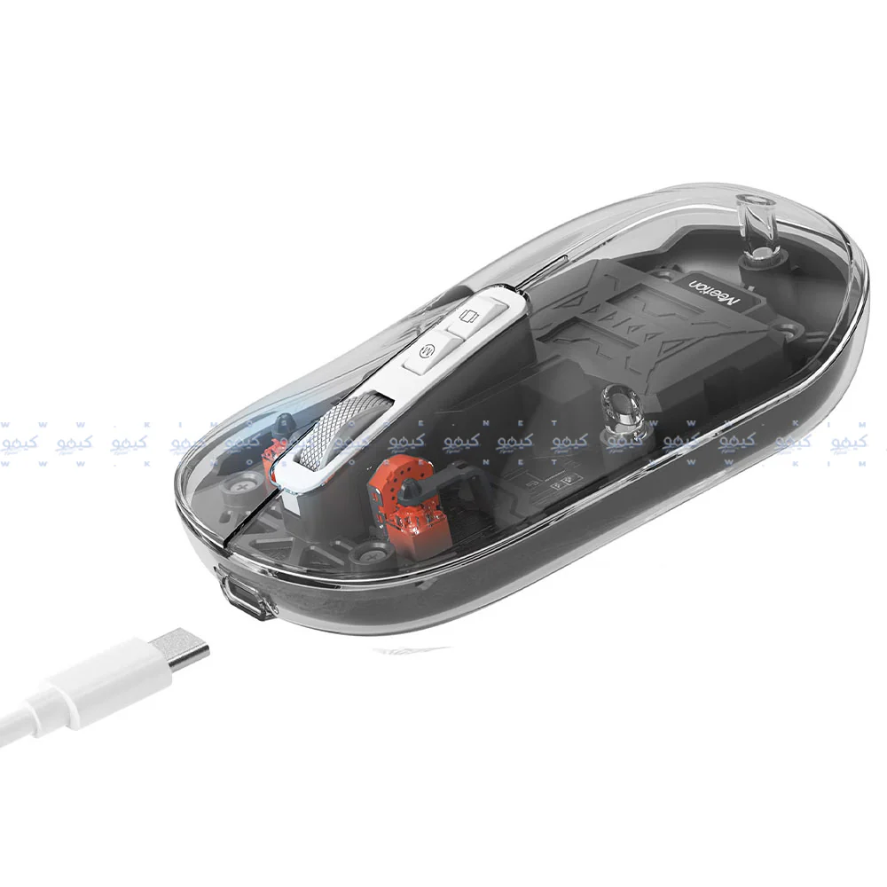 Meetion BTM005 Dual Mode Rechargeable Bluetooth Wireless Mouse 2400Dpi - Transparent Black - Image 3