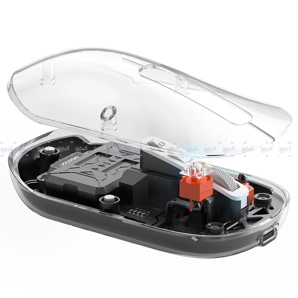 Meetion BTM005 Dual Mode Rechargeable Bluetooth Wireless Mouse 2400Dpi - Transparent Black - Image 4