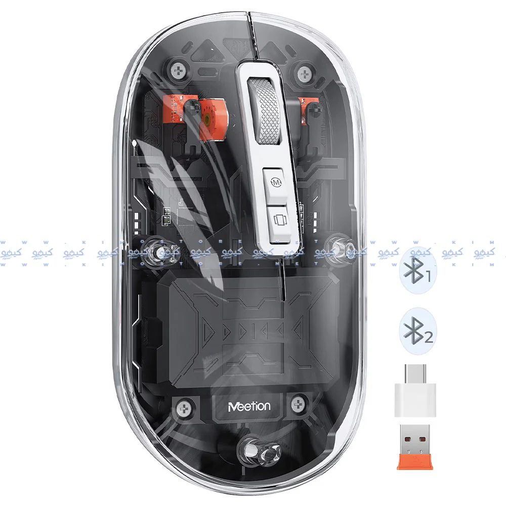 Meetion BTM005 Dual Mode Rechargeable Bluetooth Wireless Mouse 2400Dpi - Transparent Black - Image 5