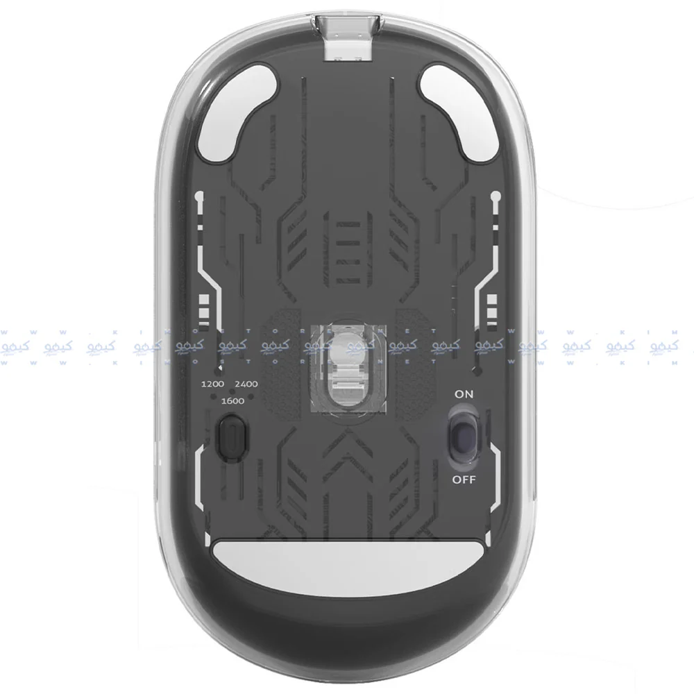 Meetion BTM005 Dual Mode Rechargeable Bluetooth Wireless Mouse 2400Dpi - Transparent Black - Image 6