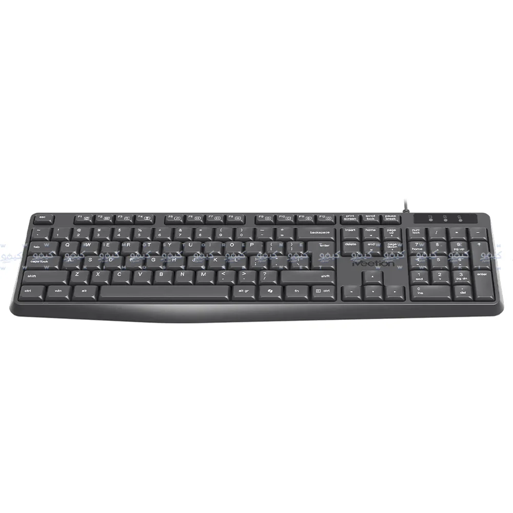 Meetion C235 Silent Wired Keyboard + Mouse Combo English & Arabic - Black - Image 2