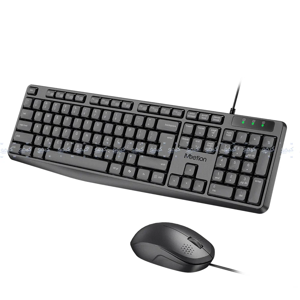 Meetion C235 Silent Wired Keyboard + Mouse Combo English & Arabic - Black - Image 5