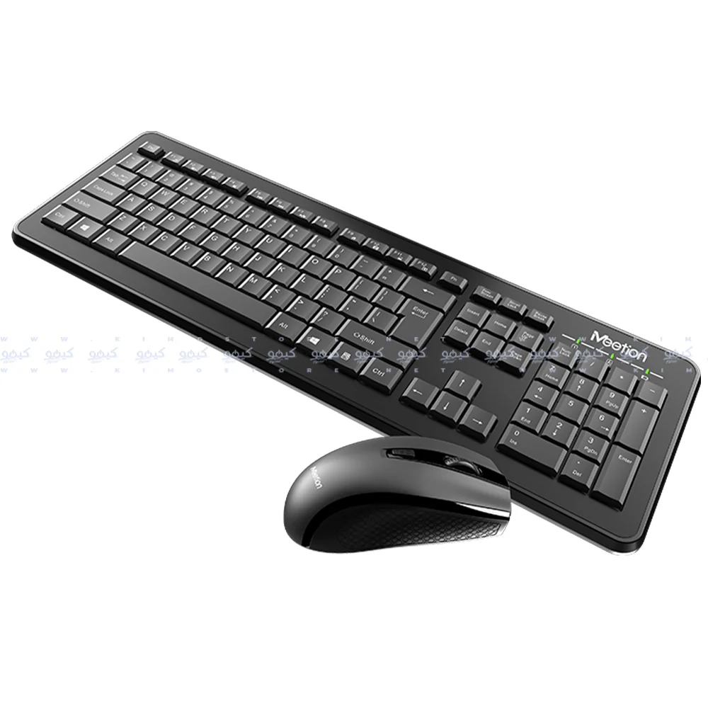 Meetion C4120 Little Wireless Keyboard + Mouse Combo English & Arabic - Black - Image 4