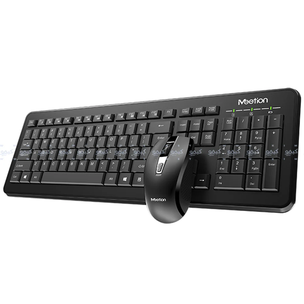 Meetion C4120 Little Wireless Keyboard + Mouse Combo English & Arabic - Black - Image 7