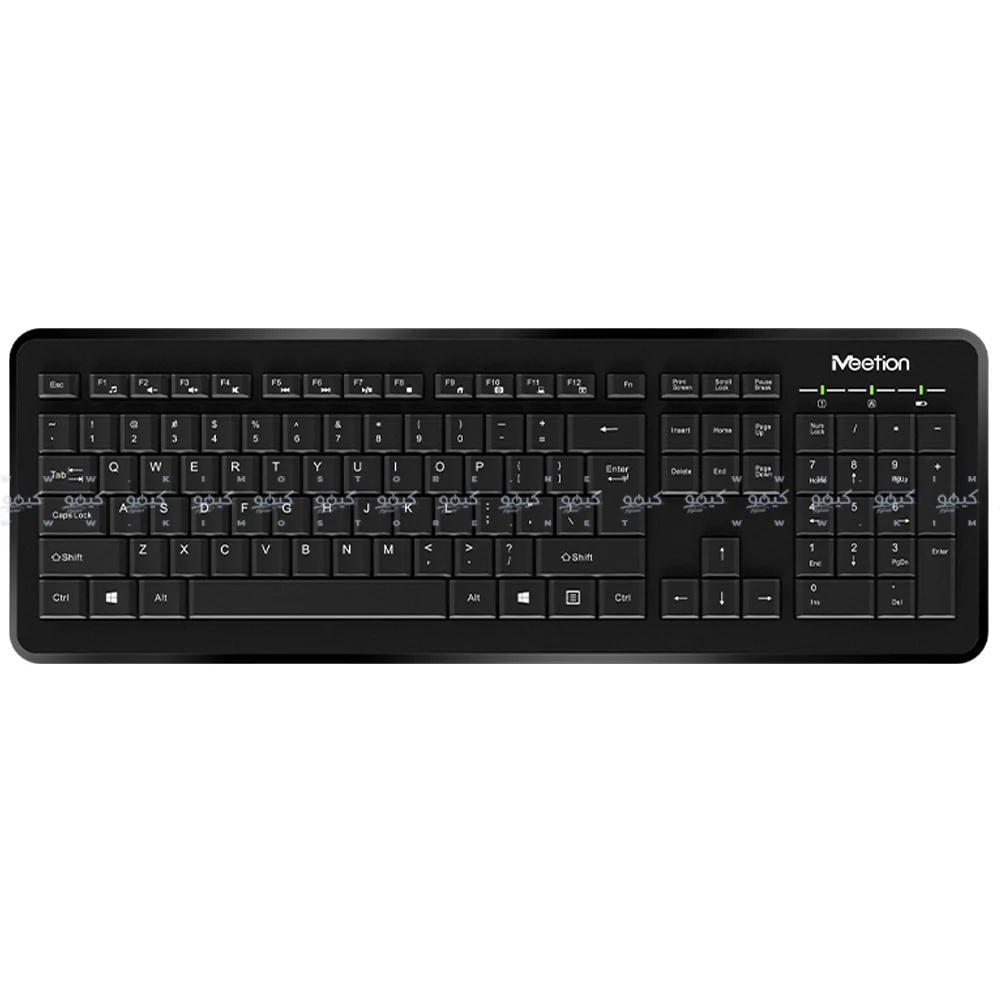 Meetion C4120 Little Wireless Keyboard + Mouse Combo English & Arabic - Black - Image 8