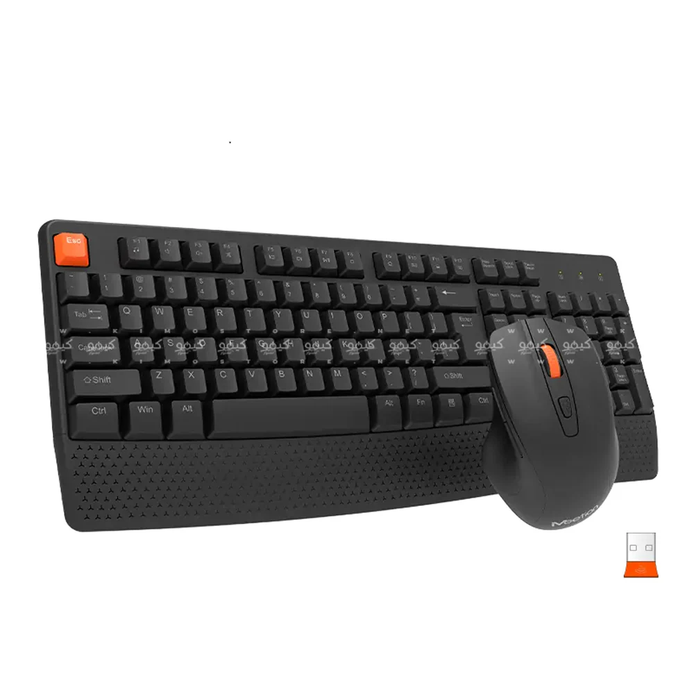 Meetion C4130 Wireless Keyboard + Mouse Combo English & Arabic - Black - Image 2