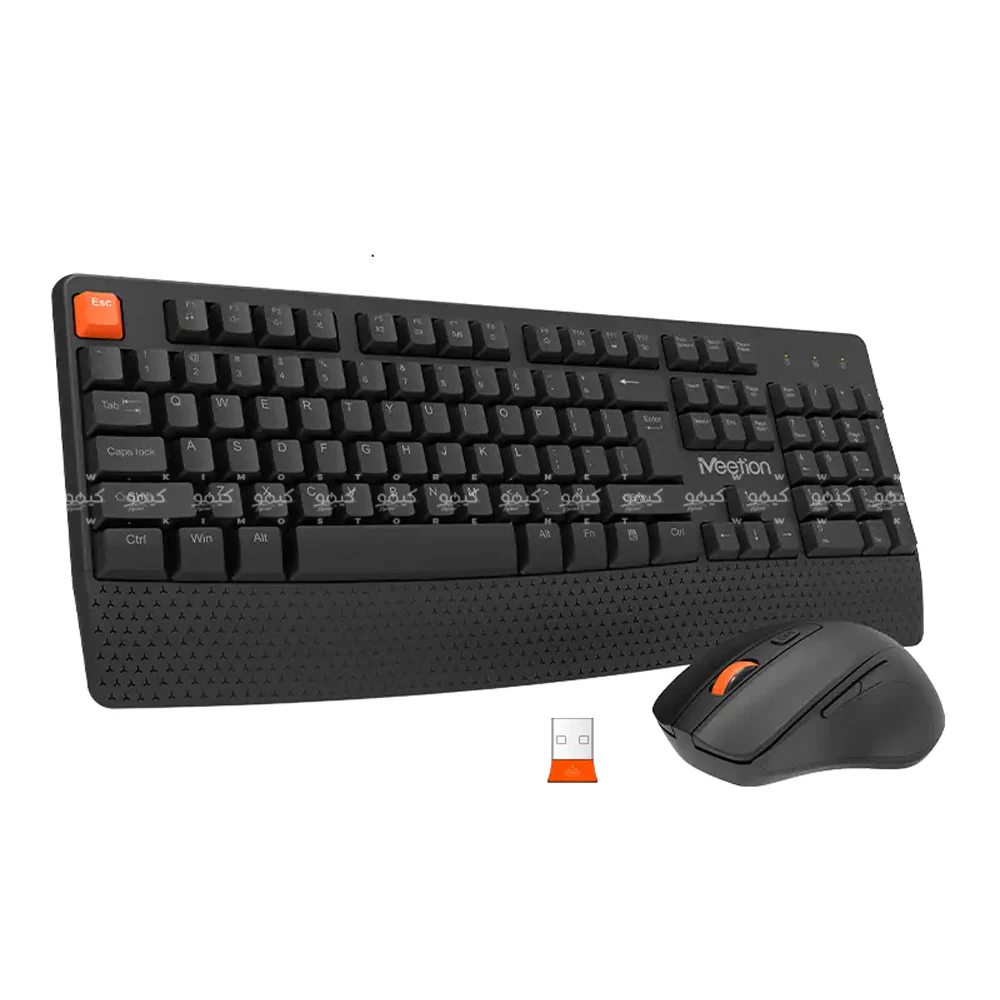 Meetion C4130 Wireless Keyboard + Mouse Combo English & Arabic - Black - Image 3