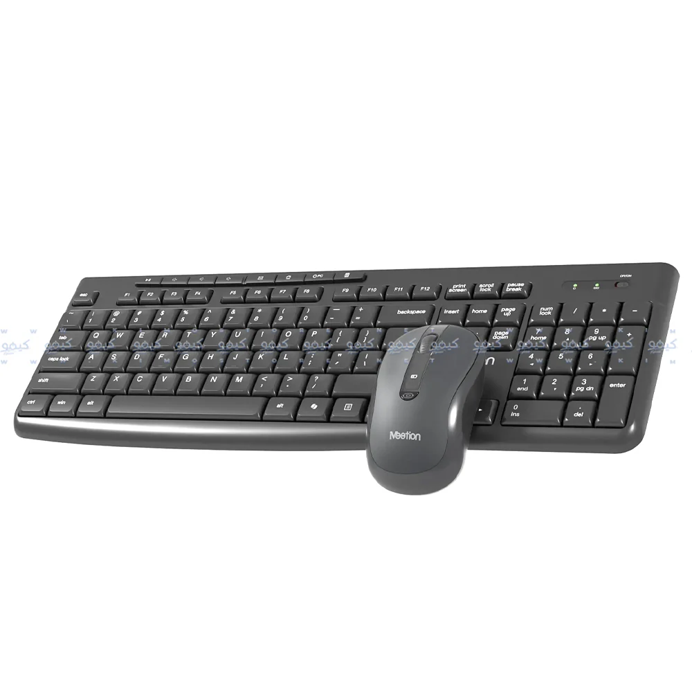 Meetion CW295 Silent Wireless Keyboard + Mouse Combo English & Arabic - Black - Image 3