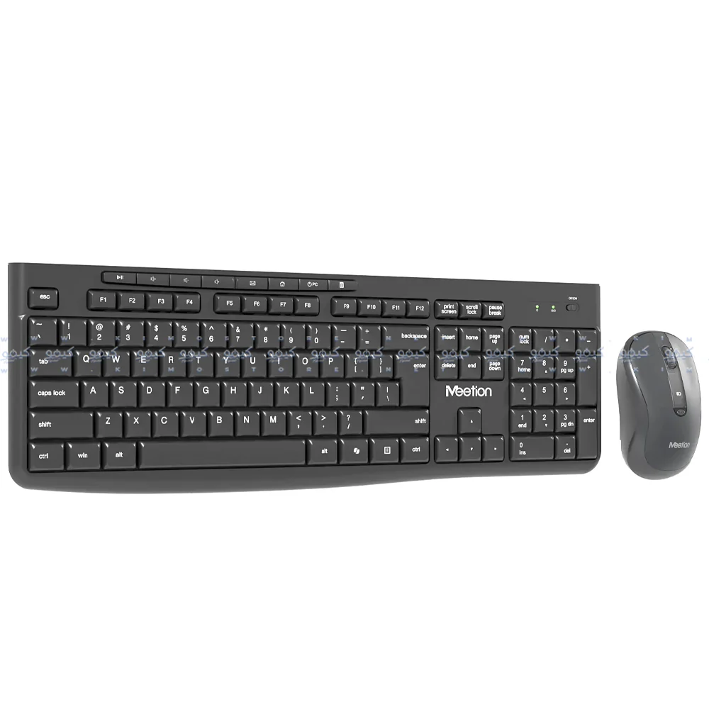 Meetion CW295 Silent Wireless Keyboard + Mouse Combo English & Arabic - Black - Image 4
