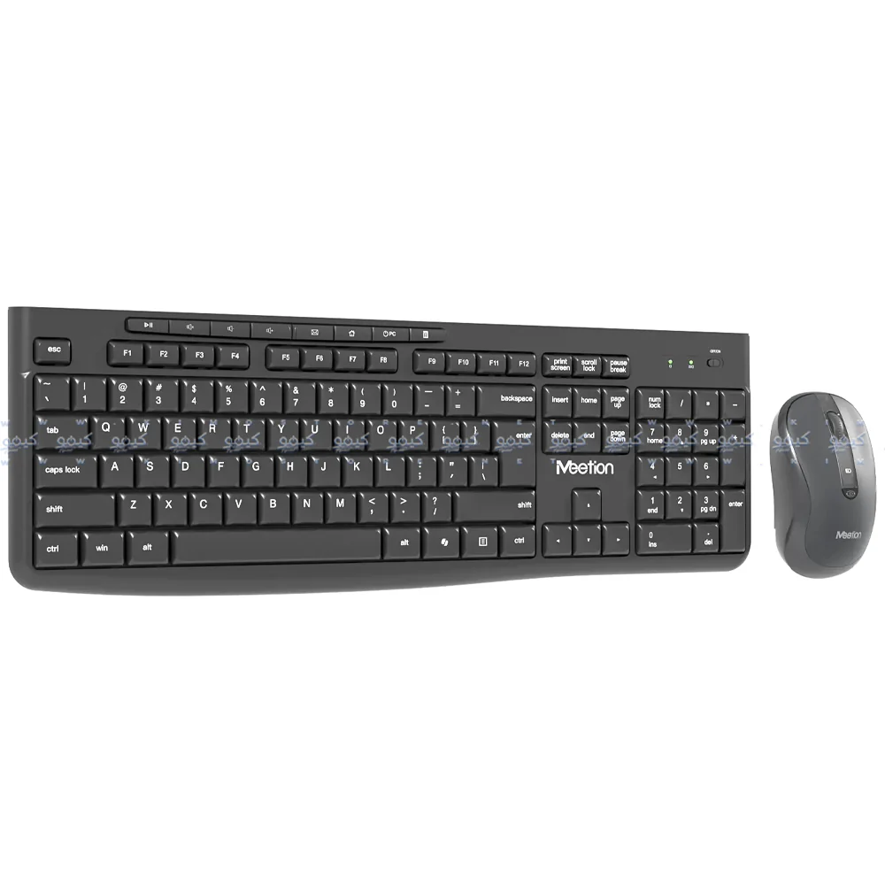 Meetion CW295 Silent Wireless Keyboard + Mouse Combo English & Arabic - Black - Image 5