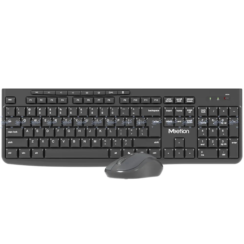 Meetion CW295 Silent Wireless Keyboard + Mouse Combo English & Arabic - Black - Image 6
