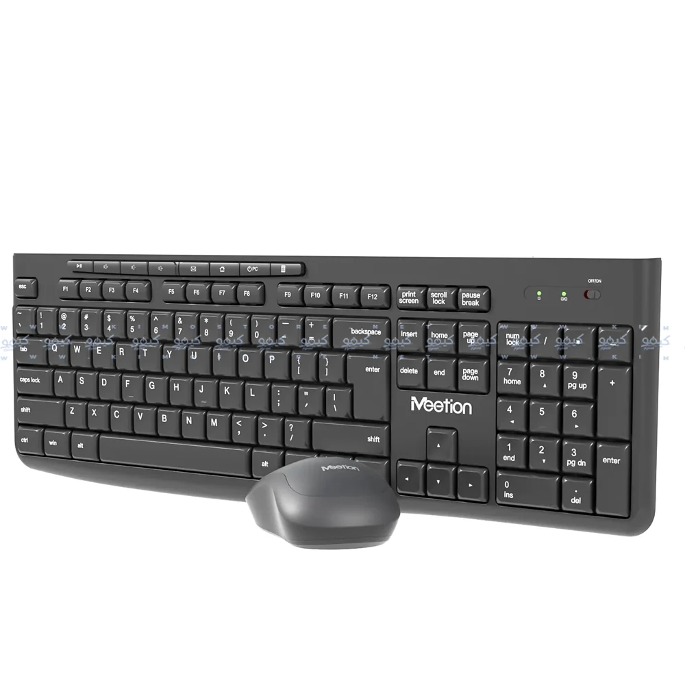 Meetion CW295 Silent Wireless Keyboard + Mouse Combo English & Arabic - Black - Image 7
