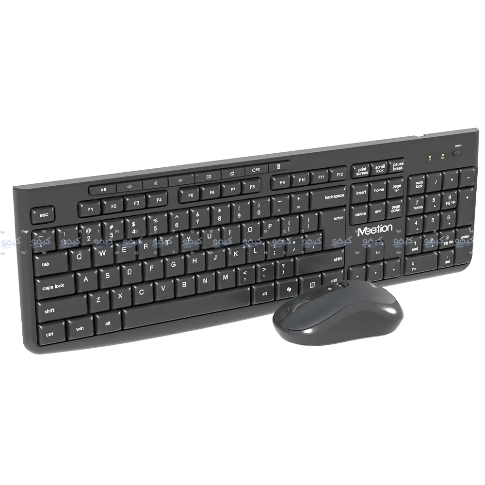 Meetion CW295 Silent Wireless Keyboard + Mouse Combo English & Arabic - Black - Image 8
