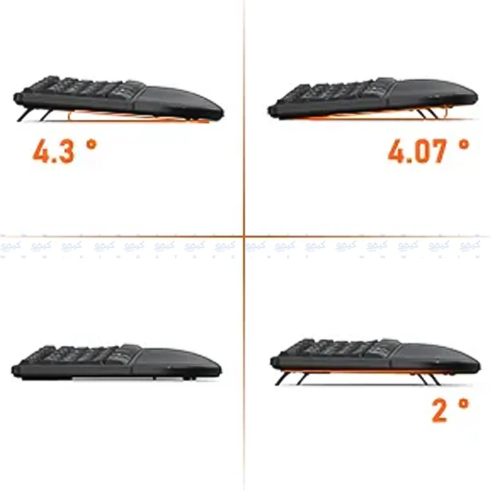 Meetion DirectorW Rechargeable Wireless Keyboard English & Arabic - Black - Image 4