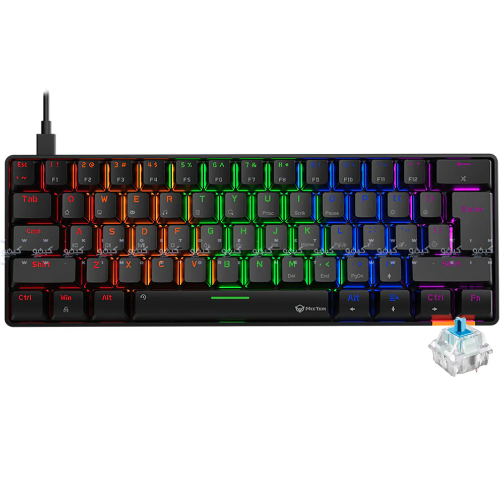 Meetion Hestia MK005 Blue Switch Wired Rainbow Gaming Keyboard English & Arabic