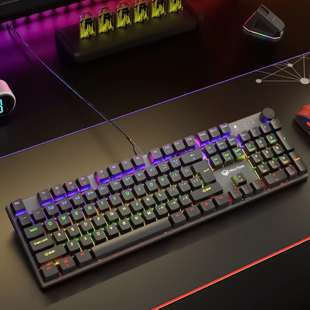 Meetion MK009 Red Switch Wired Rainbow Gaming Keyboard English & Arabic - Image 12