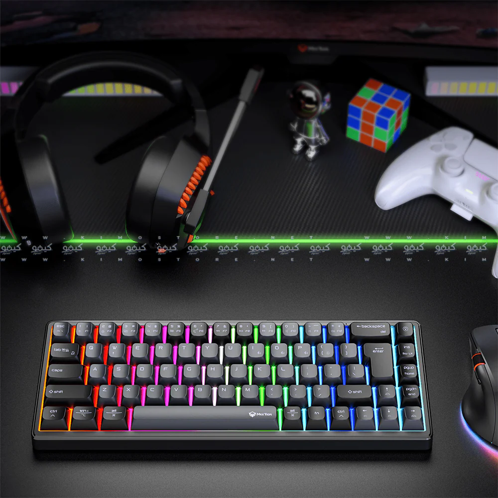 Meetion MK12 Triple-Mode Bluetooth Wireless & Wired RGB Gaming Keyboard English & Arabic - Image 10