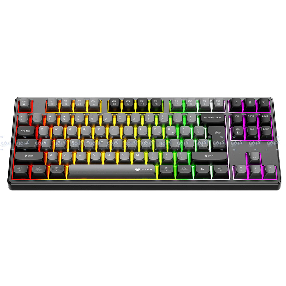 Meetion MK14 TKL Triple-Mode Rechargeable Bluetooth Wireless & Wired RGB Gaming Keyboard English & Arabic - Image 2