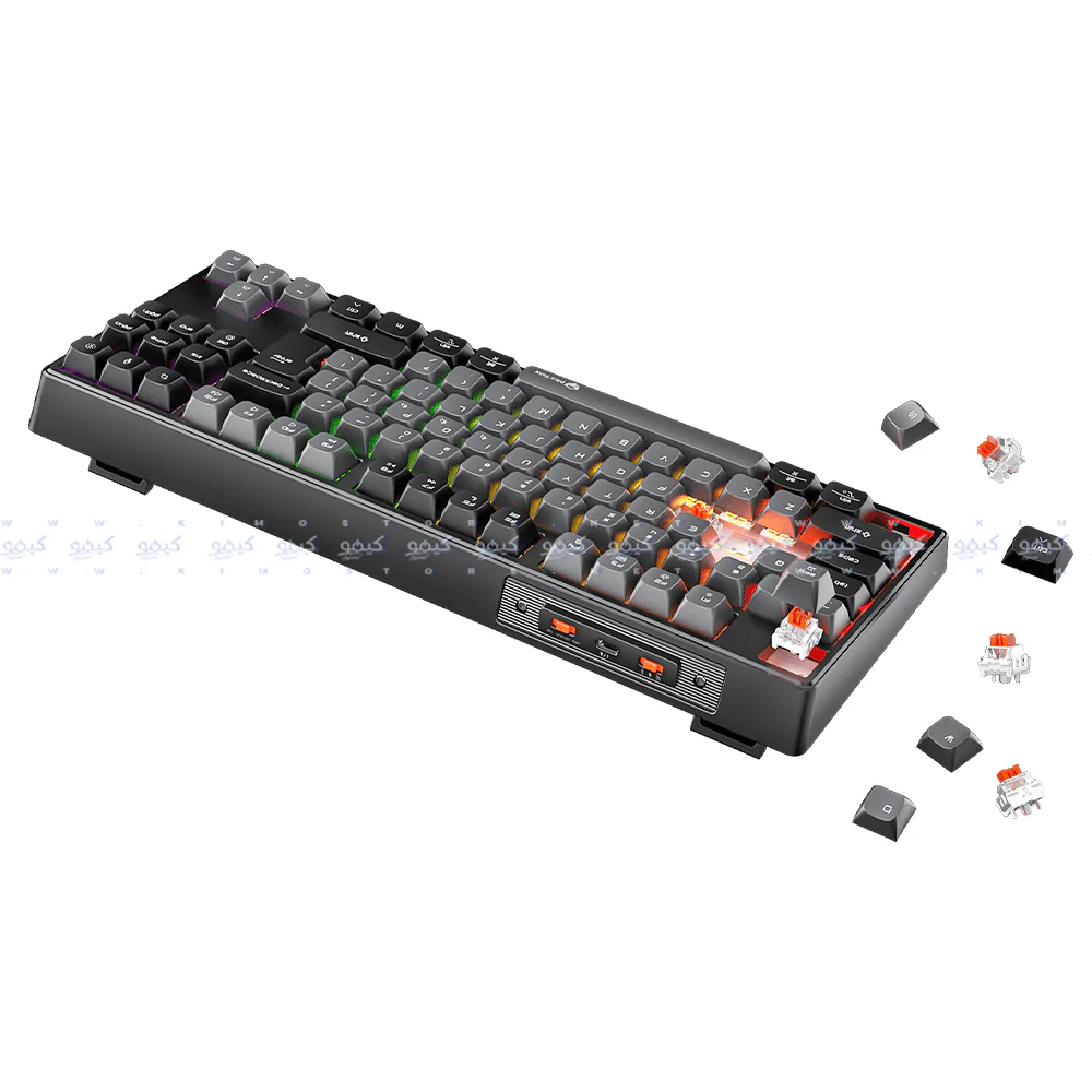 Meetion MK14 TKL Triple-Mode Rechargeable Bluetooth Wireless & Wired RGB Gaming Keyboard English & Arabic - Image 7