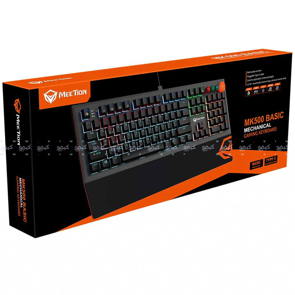 Meetion MK500 Blue Switch Wired Rainbow Gaming Keyboard English & Arabic - Image 8