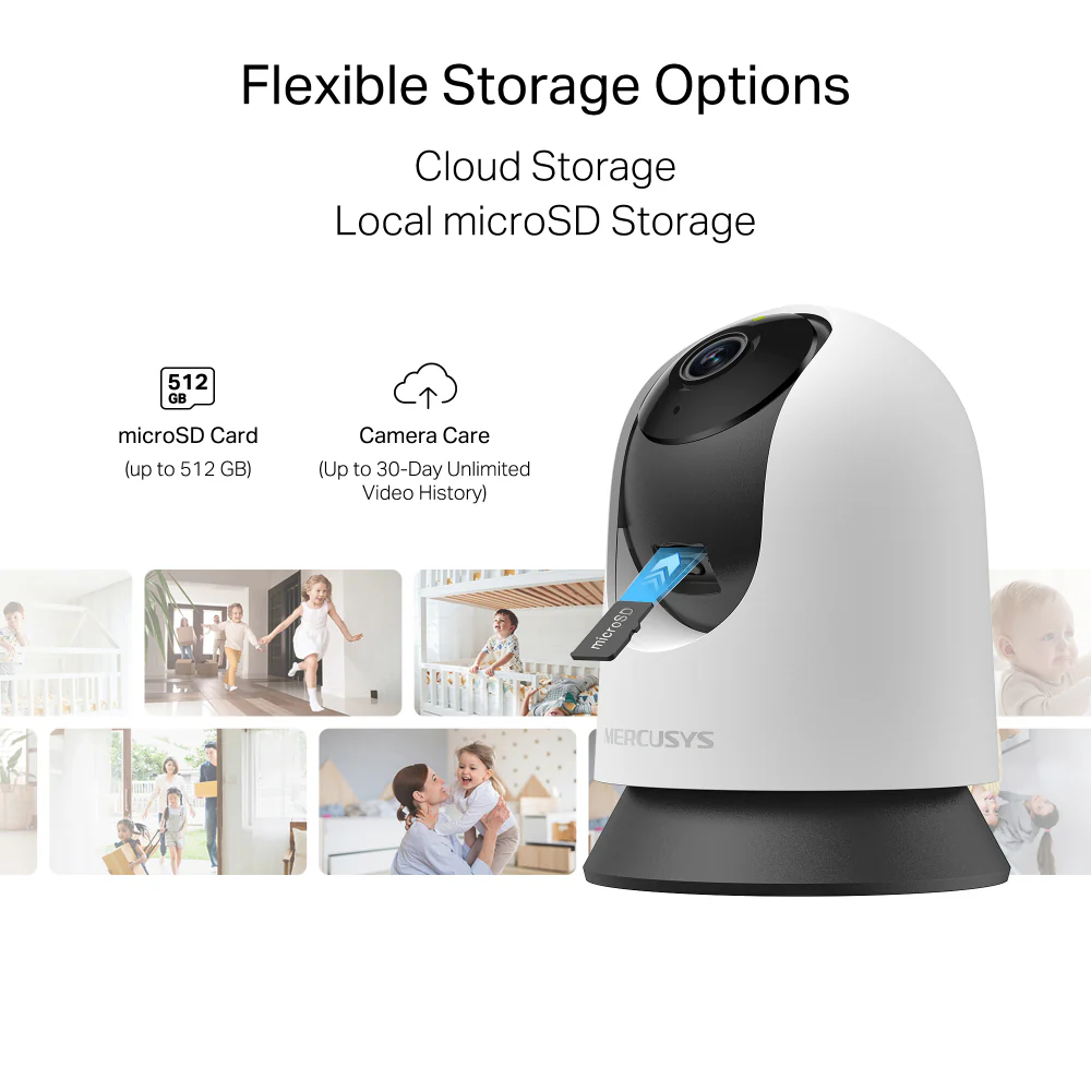 Mercusys MC200 Wi-Fi Pan & Tilt Indoor Security Camera 2MP 4mm (Mic) - Image 9