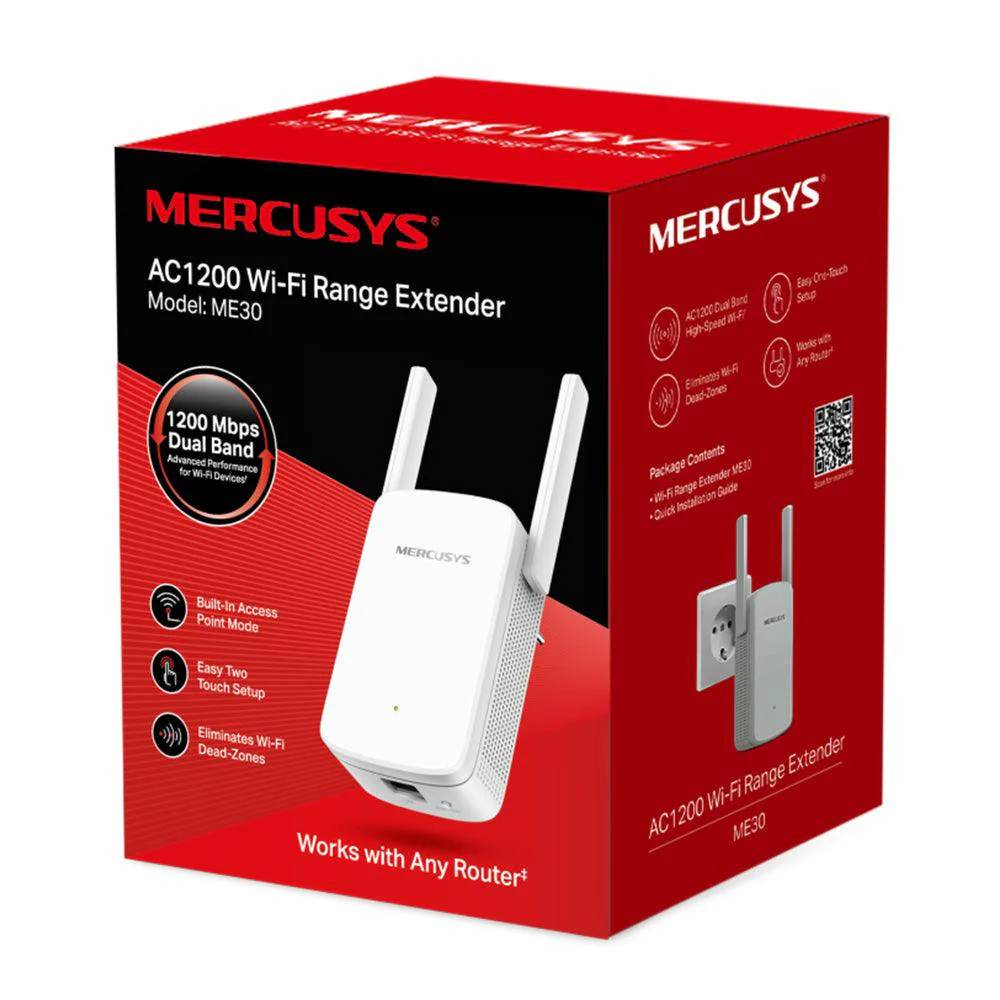 Mercusys ME30 AC1200 Wi-Fi Range Extender 1 Port 2 Antenna 1200Mbps - Image 9