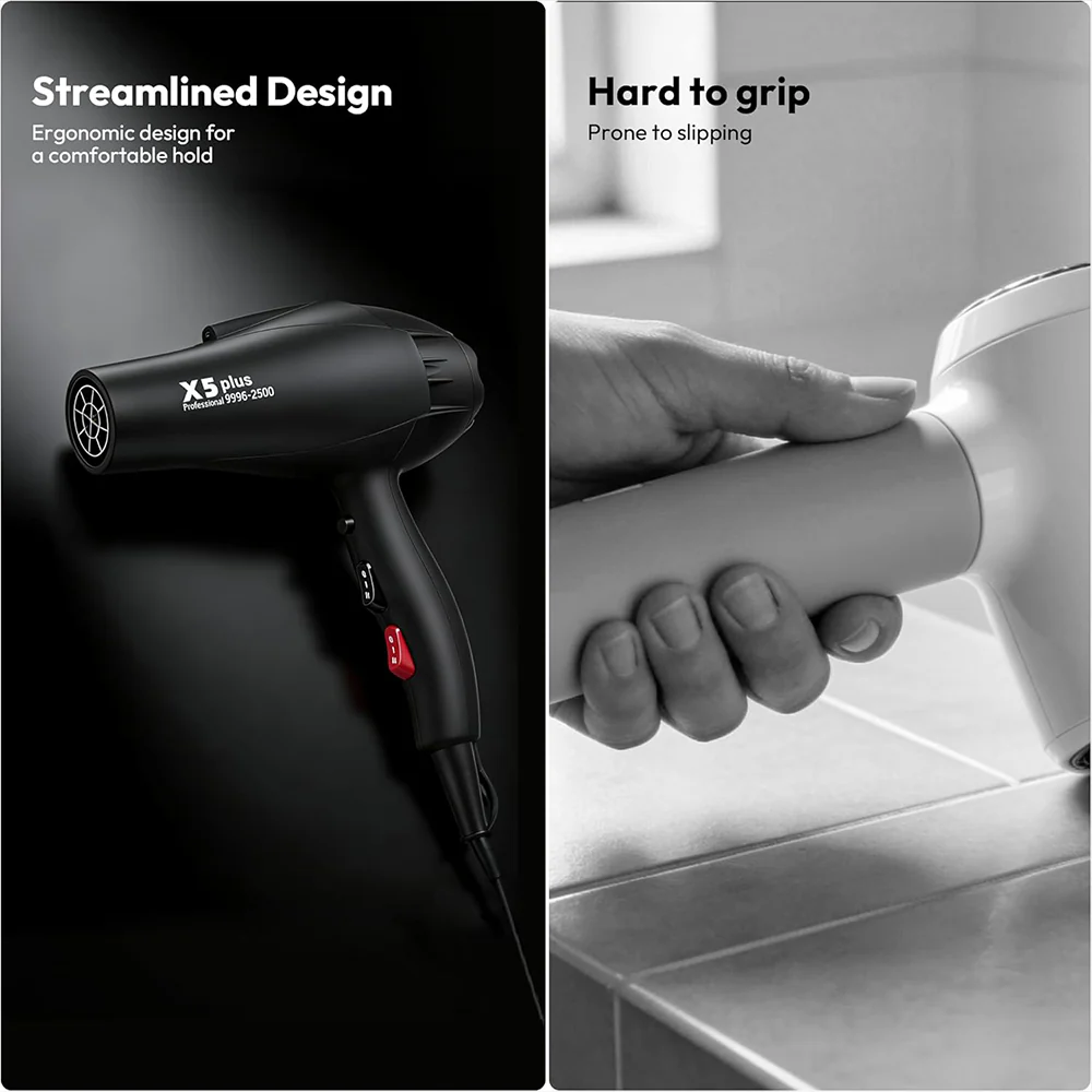 Moehair Pro Extreme Professional Hair Dryer X5 Plus 2500W - Black - Image 5