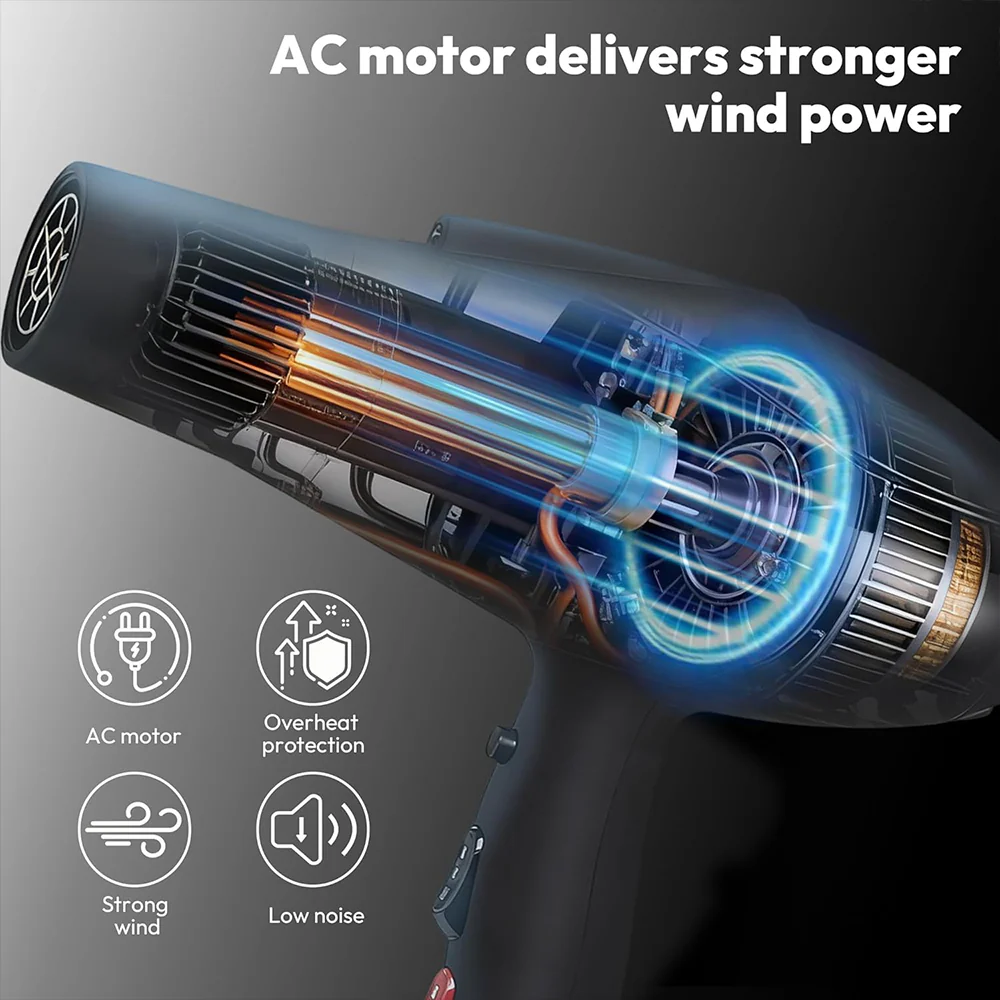 Moehair Pro Extreme Professional Hair Dryer X5 Plus 2500W - Black - Image 7