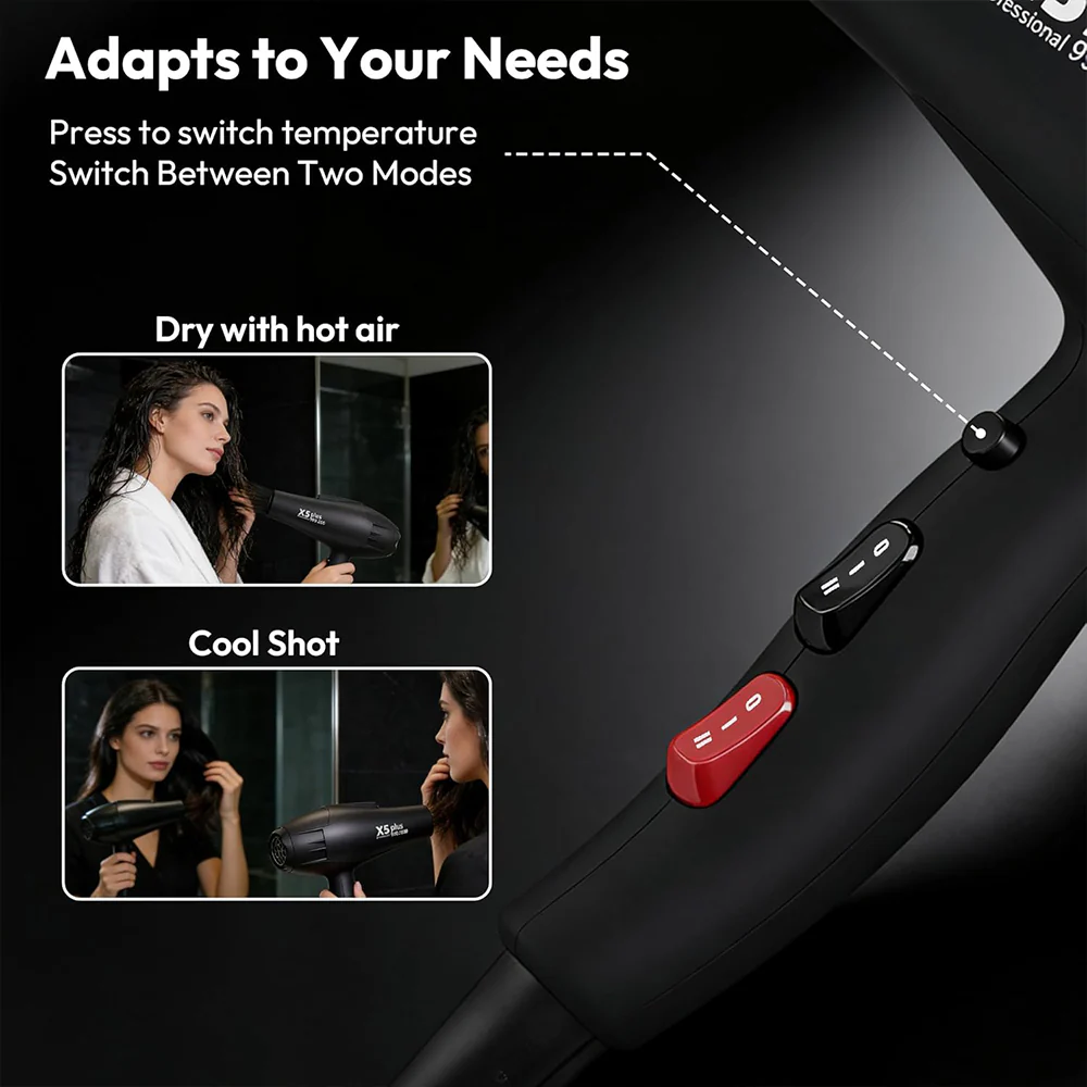 Moehair Pro Extreme Professional Hair Dryer X5 Plus 2500W - Black - Image 8