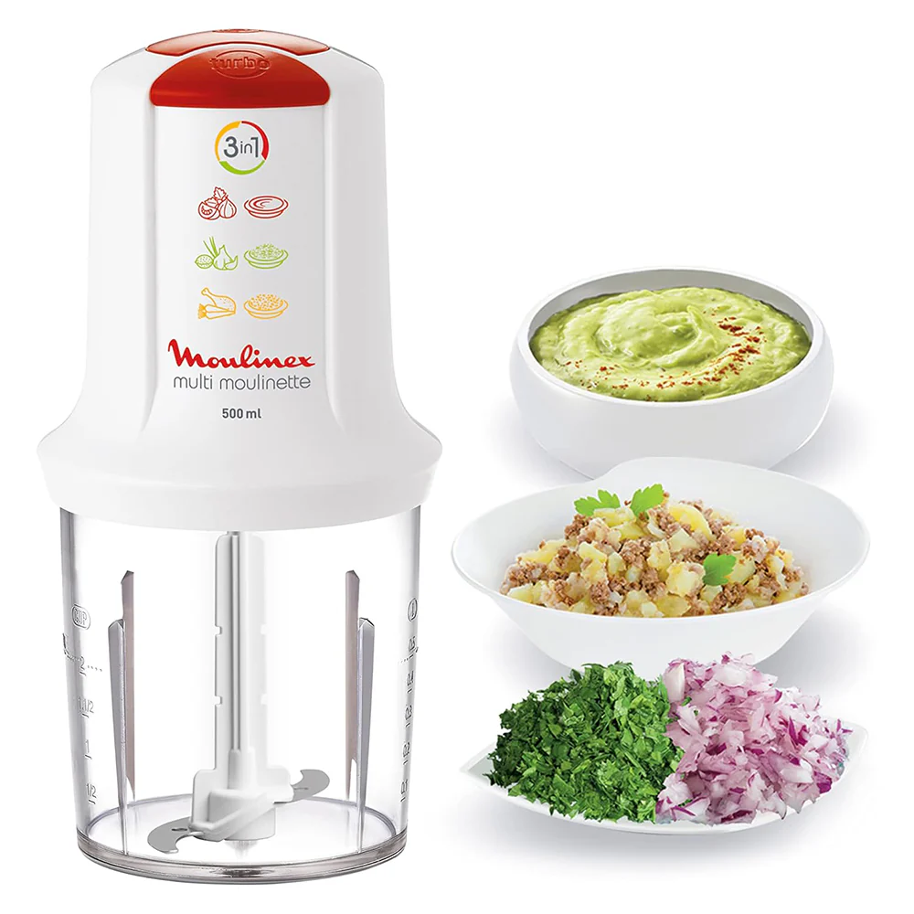 Moulinex 3In1 Chopper Multi Moulinette AT7151EG 0.5L 500W - White - Image 3