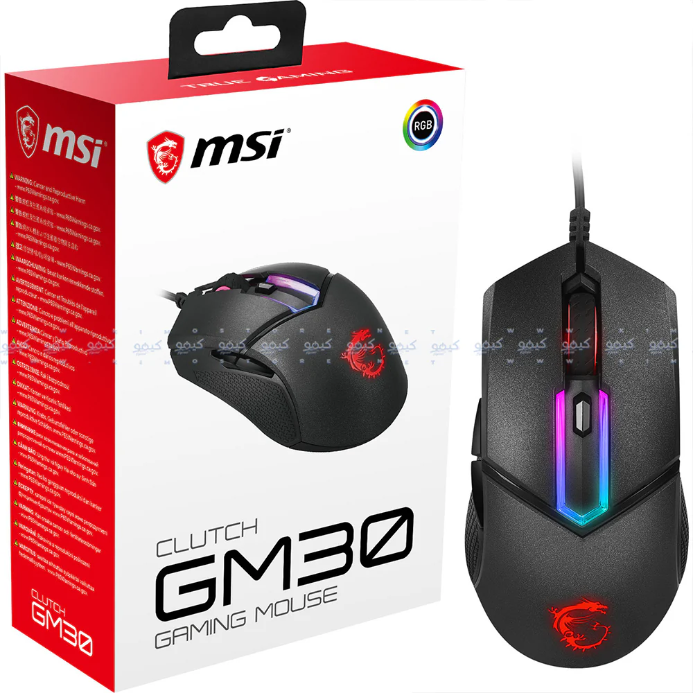 MSI Clutch GM30 Wired RGB Gaming Mouse 6200Dpi - Image 8