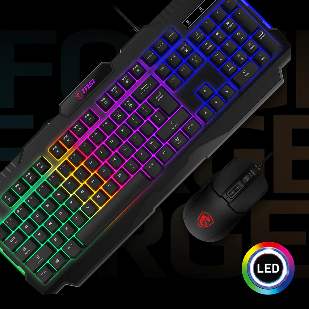 MSI Forge GK100 Wired RGB Gaming Keyboard + Mouse Combo English - Image 13
