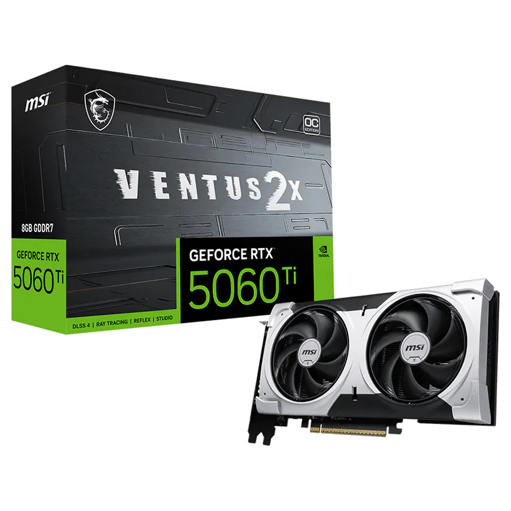 MSI GeForce RTX 5060 Ti VENTUS 2X OC PLUS 8GB GDDR7 Graphics Card