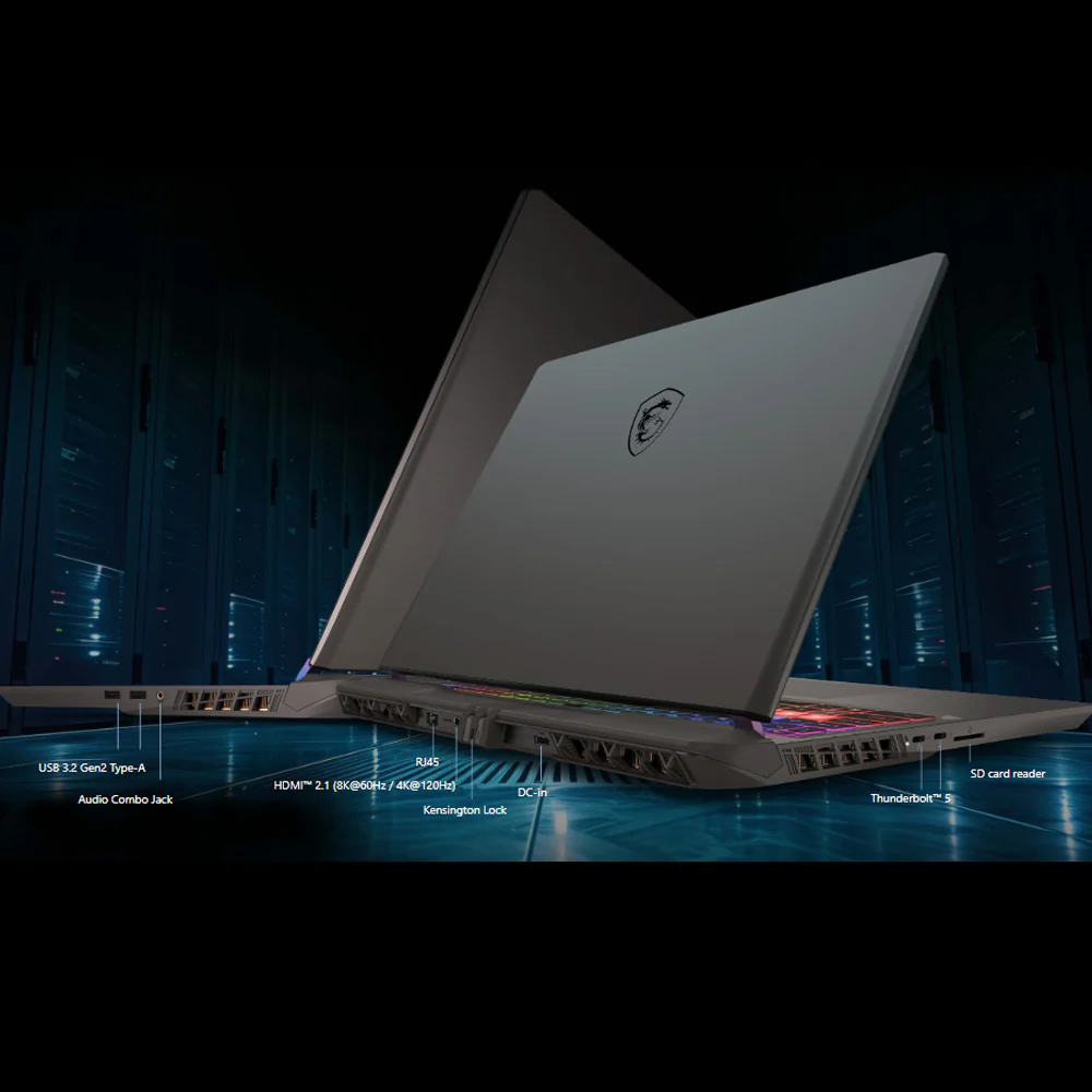 MSI Vector 16 HX AI A2XWHG-489EG Laptop (Intel Core Ultra 7 255HX - 16GB Ram - M.2 NVMe 1TB - Nvidia RTX 5070 Ti 12GB - 16 Inch QHD+ IPS 240Hz - Win11) - Cosmos Gray - Image 6