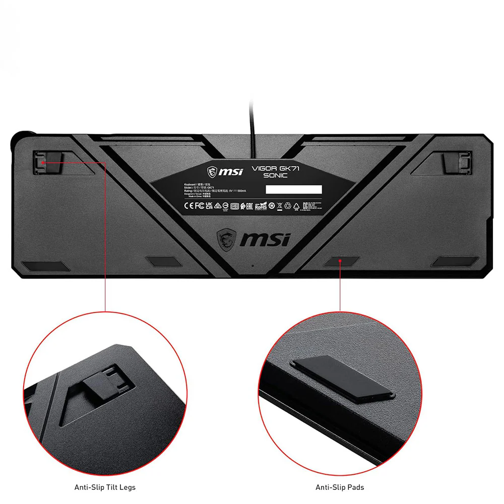 MSI Vigor GK71 Sonic Blue Switch Wired RGB Gaming Keyboard English & Arabic - Image 8