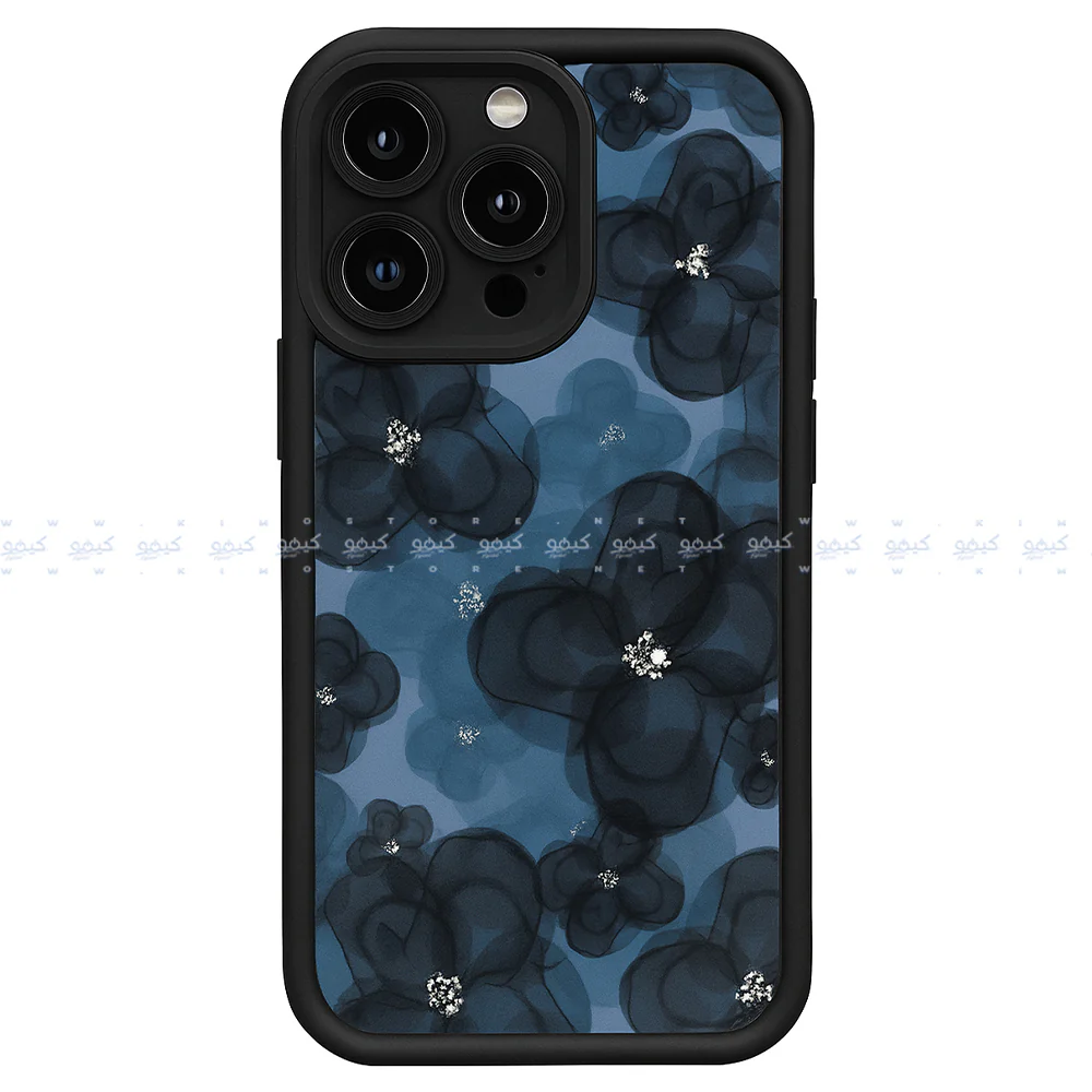 Navy Blue Floral Creative Pattern Matte Finish Phone Cover - Image 8
