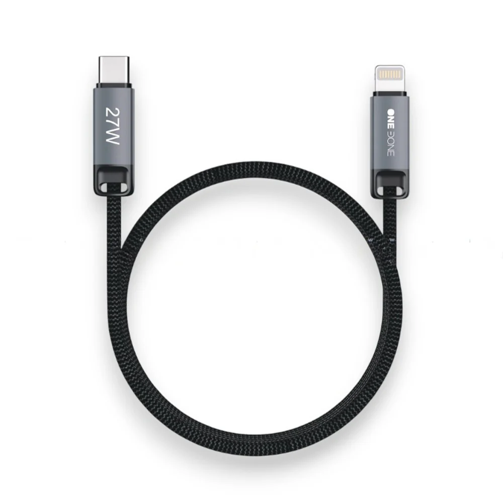 ONEDONE Starlink Type-C To Lightning Cable 27W Fast Charging 1m - Black - Image 2