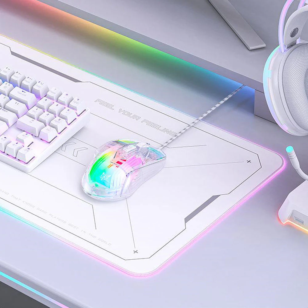 Onikuma CW923 Wired RGB Gaming Mouse 12800Dpi - Transparent - Image 10